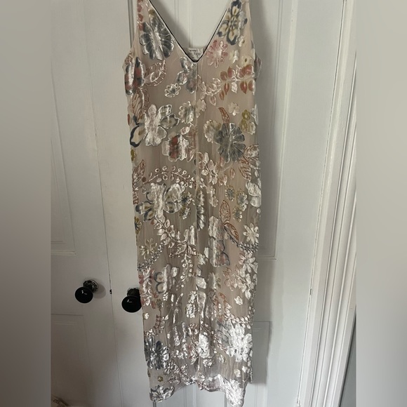 Velvet vibrant flower print silk slip dress - Picture 1 of 4